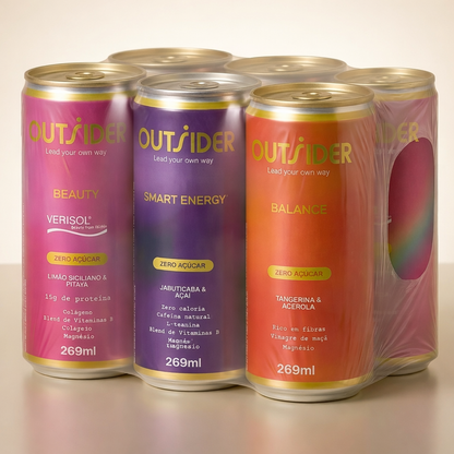 Kit Experiência Outsider — 6 bebidas funcionais para energia, beleza e equilíbrio