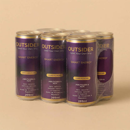 Outsider Smart Energy — Foco e energia sem crash | Pack 6 latas